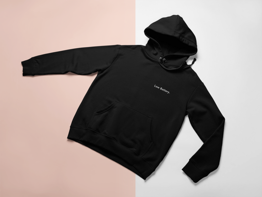 Low Battery. - Embroidered Hoodie