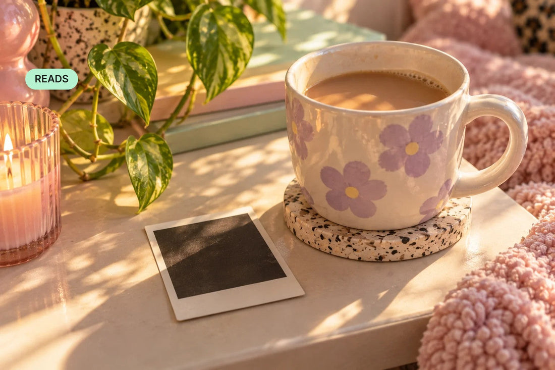 An old polaroid photo lying beside a cup of tea — cover for “The Quiet Grief of Late Diagnosis”