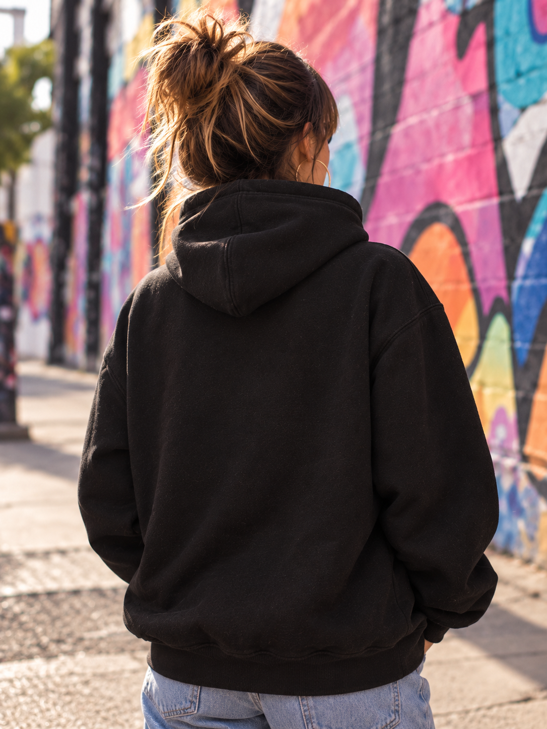 Back view of the black Neurospicy. hoodie