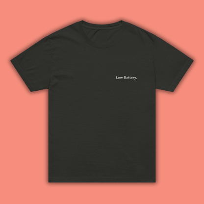 Low Battery. - Embroidered Oversized Tee