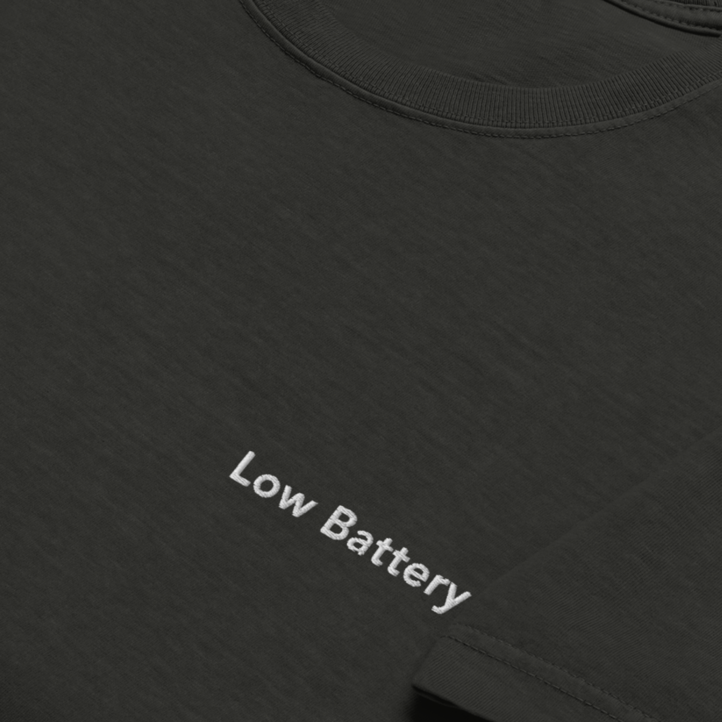 Low Battery. - Embroidered Oversized Tee