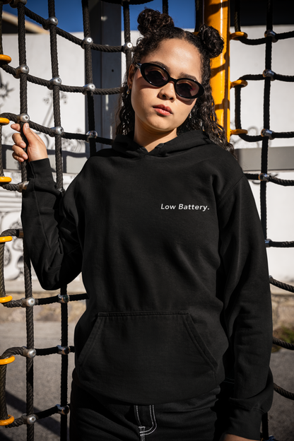 Low Battery. - Embroidered Hoodie
