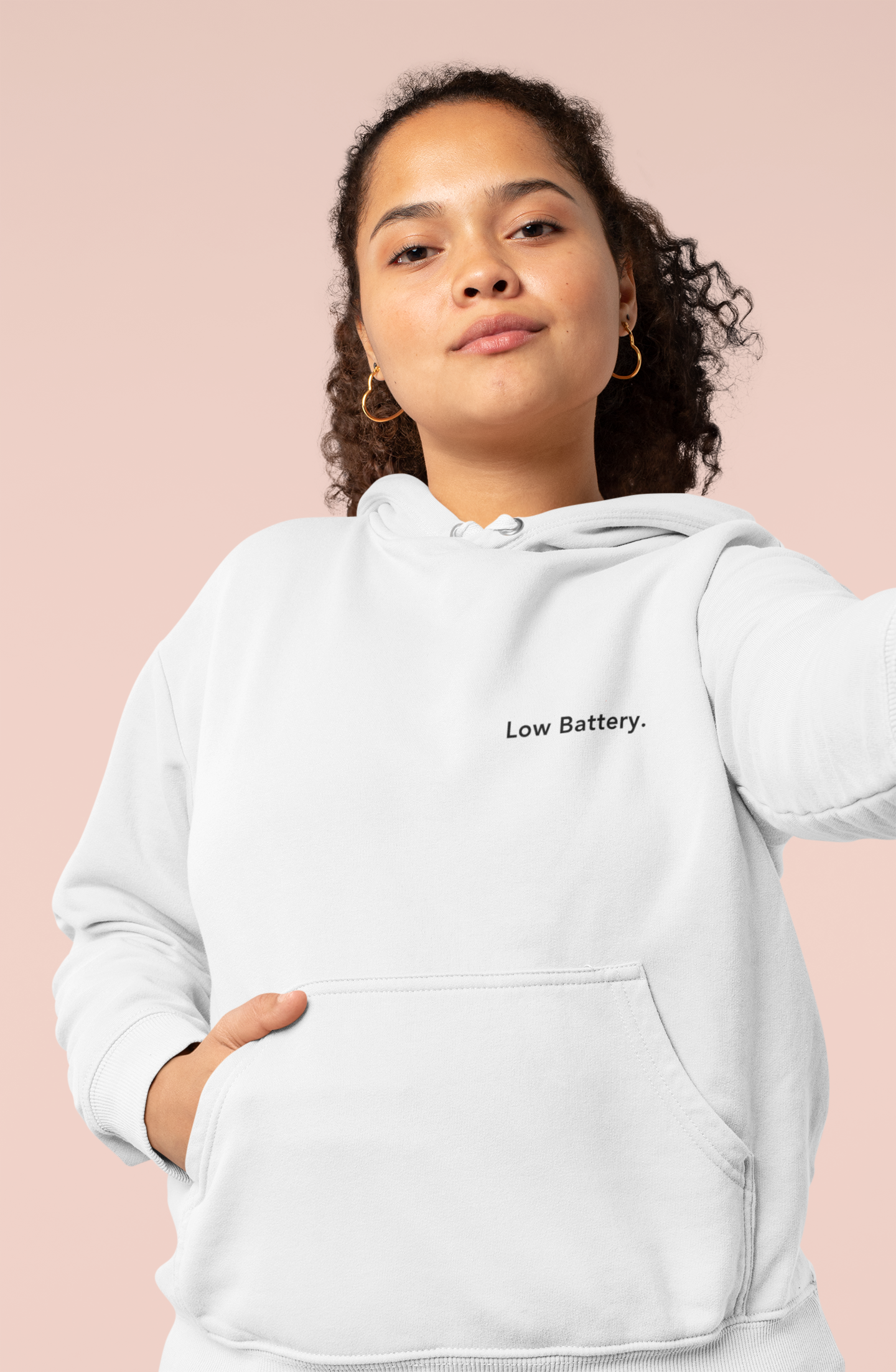 Low Battery. - Embroidered Hoodie