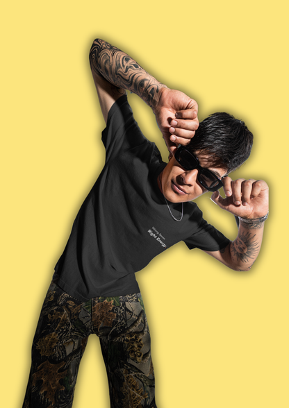 Wrong Spoon. Right Energy. - Embroidered Oversized Tee