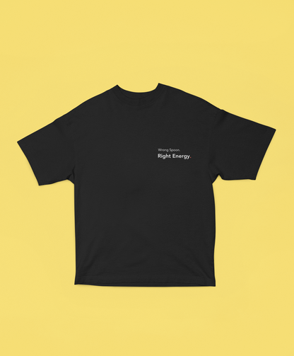 Wrong Spoon. Right Energy. - Embroidered Oversized Tee