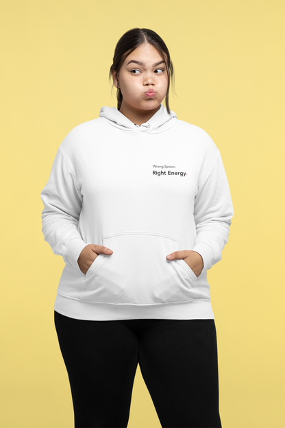 Wrong Spoon. Right Energy. - Embroidered Hoodie
